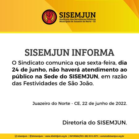 Ponto Facultativo Interno Dia 24 de Junho