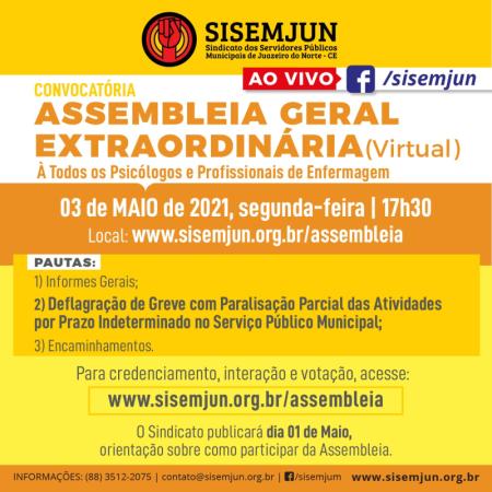 SISEMJUN convoca Assembleia para esta segunda-feira