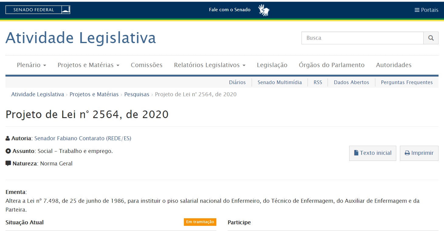 Piso Salarial Nacional da Enfermagem e da Parteira